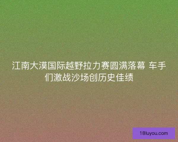 江南大漠国际越野拉力赛圆满落幕 车手们激战沙场创历史佳绩